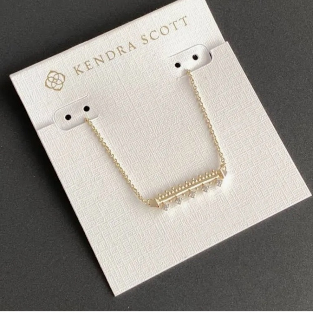 BNIB Kendra Scott Gold & Crystal Anissa Pendant Necklace